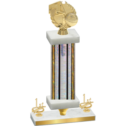 Premium Single Silver Glacier First Place Basketball Trophy