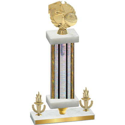 Premium Single Silver Glacier Victory Basketball Trophy