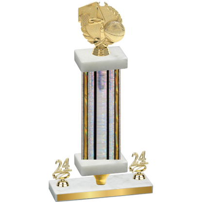 Premium Single Silver Glacier Year Basketball Trophy