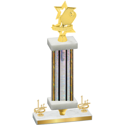 Premium Single Silver Glacier First Place Pickleball Trophy