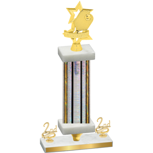 Premium Single Silver Glacier Second Place Pickleball Trophy