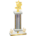Premium Single Silver Glacier Fourth Place Pickleball Trophy