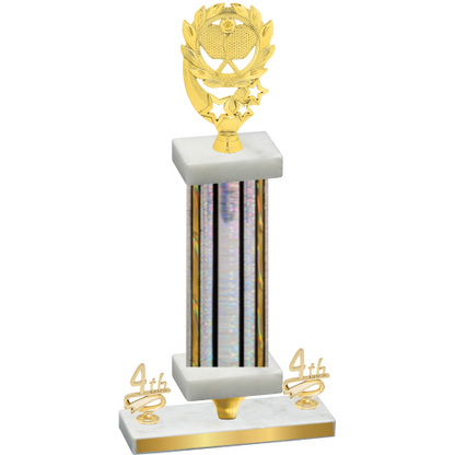 Premium Single Silver Glacier Fourth Place Pickleball Trophy