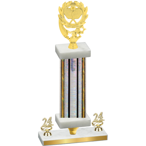 Premium Single Silver Glacier Year Pickleball Trophy