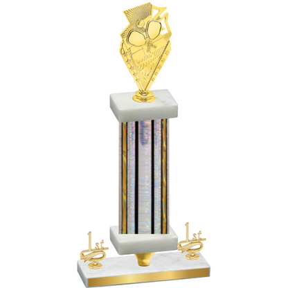 Premium Single Silver Glacier First Place Pickleball Trophy