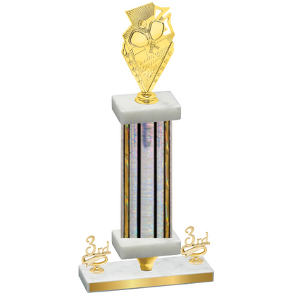 Premium Single Silver Glacier Third Place Pickleball Trophy