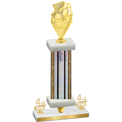 Premium Single Silver Glacier Fourth Place Pickleball Trophy