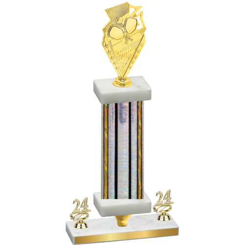 Premium Single Silver Glacier Year Pickleball Trophy