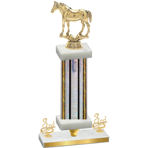 Premium Single Silver Glacier Third Place Horses Trophy