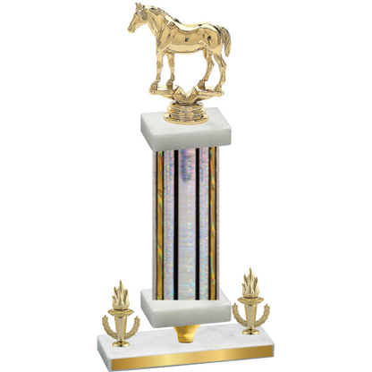 Premium Single Silver Glacier Victory Horses Trophy