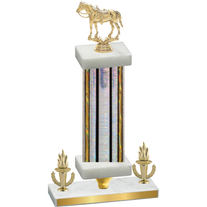 Premium Single Silver Glacier Victory Horses Trophy