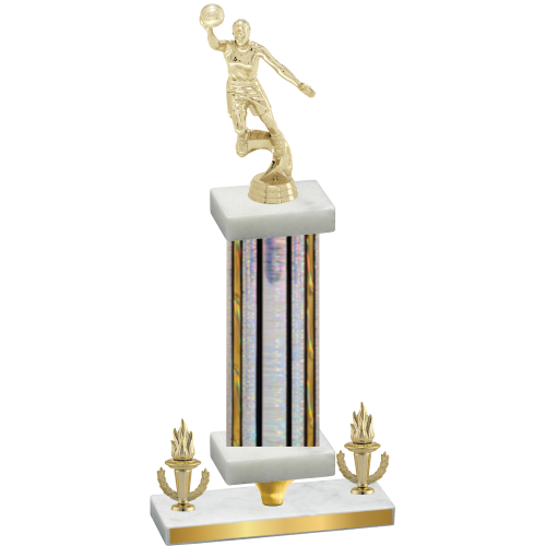 Premium Single Silver Glacier Victory Basketball Trophy