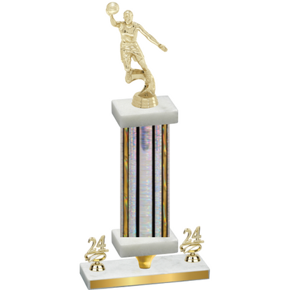 Premium Single Silver Glacier Year Basketball Trophy