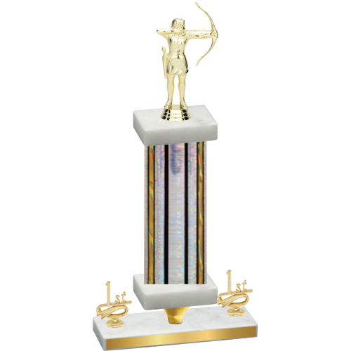 Premium Single Silver Glacier First Place Archery Trophy