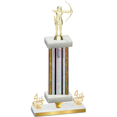 Premium Single Silver Glacier Fourth Place Archery Trophy