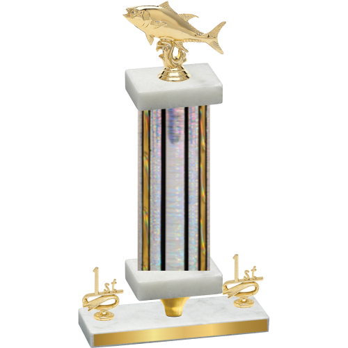 Premium Single Silver Glacier First Place Fishing Trophy