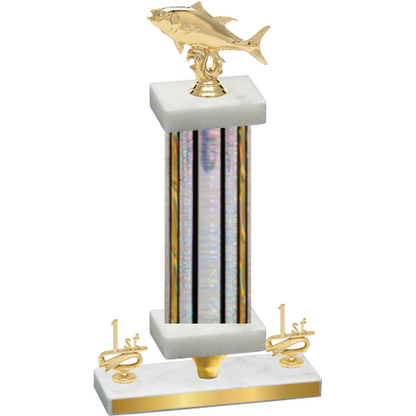 Premium Single Silver Glacier First Place Fishing Trophy