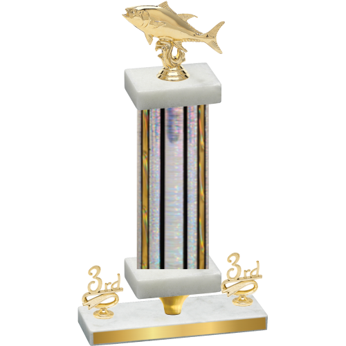 Premium Single Silver Glacier Third Place Fishing Trophy