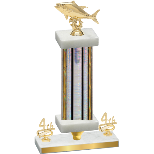 Premium Single Silver Glacier Fourth Place Fishing Trophy