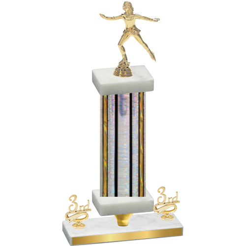 Premium Single Silver Glacier Third Place Skater Trophy