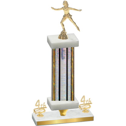 Premium Single Silver Glacier Fourth Place Skater Trophy