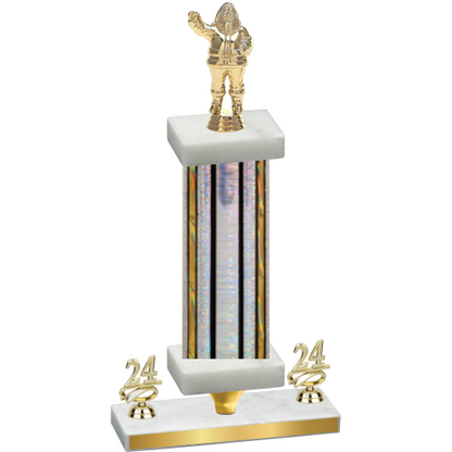 Premium Single Silver Glacier Year Holiday Trophy