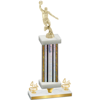 Premium Single Silver Glacier Fourth Place Basketball Trophy