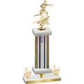 Premium Single Silver Glacier Third Place Flag Football Trophy