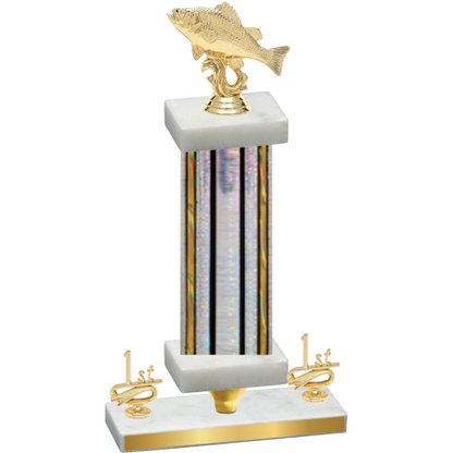 Premium Single Silver Glacier First Place Fishing Trophy