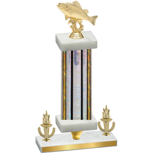 Premium Single Silver Glacier Victory Fishing Trophy