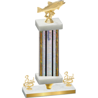 Premium Single Silver Glacier Third Place Fishing Trophy