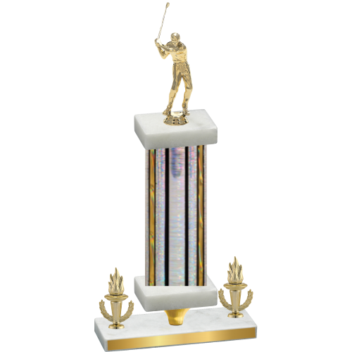 Premium Single Silver Glacier Victory Golf Trophy