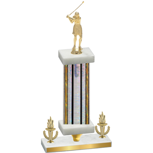 Premium Single Silver Glacier Victory Golf Trophy