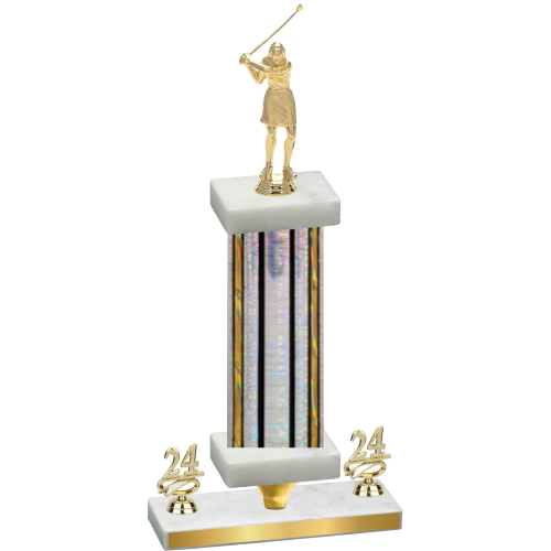 Premium Single Silver Glacier Year Golf Trophy