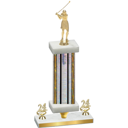 Premium Single Silver Glacier Year Golf Trophy