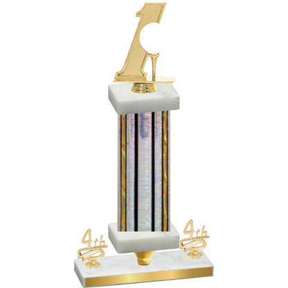 Premium Single Silver Glacier Fourth Place Golf Trophy