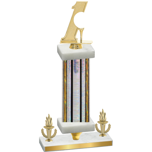 Premium Single Silver Glacier Victory Golf Trophy