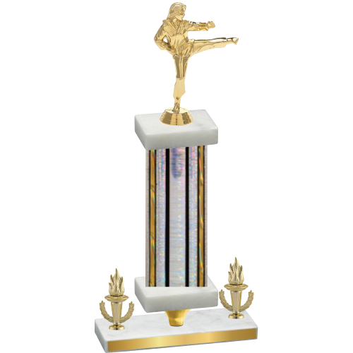 Premium Single Silver Glacier Victory Karate Trophy