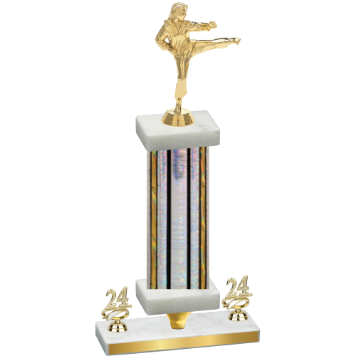 Premium Single Silver Glacier Year Karate Trophy