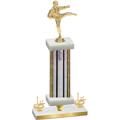 Premium Single Silver Glacier First Place Karate Trophy