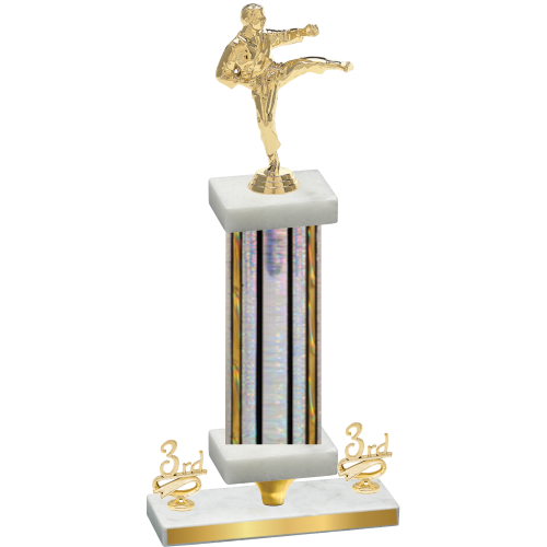 Premium Single Silver Glacier Third Place Karate Trophy