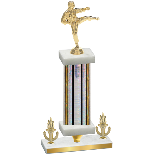 Premium Single Silver Glacier Victory Karate Trophy