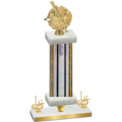 Premium Single Silver Glacier First Place Baseball Trophy