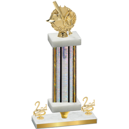 Premium Single Silver Glacier Second Place Baseball Trophy