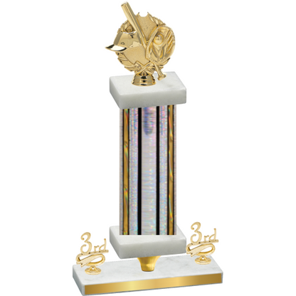 Premium Single Silver Glacier Third Place Baseball Trophy