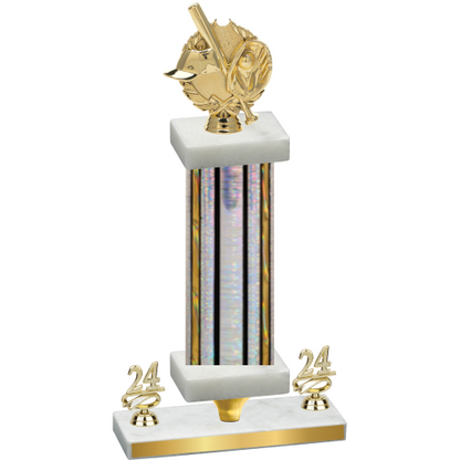 Premium Single Silver Glacier Year Baseball Trophy