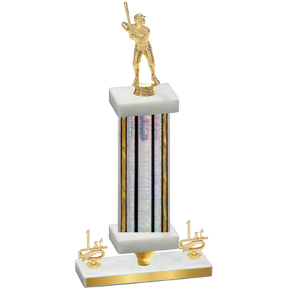 Premium Single Silver Glacier First Place Baseball Trophy