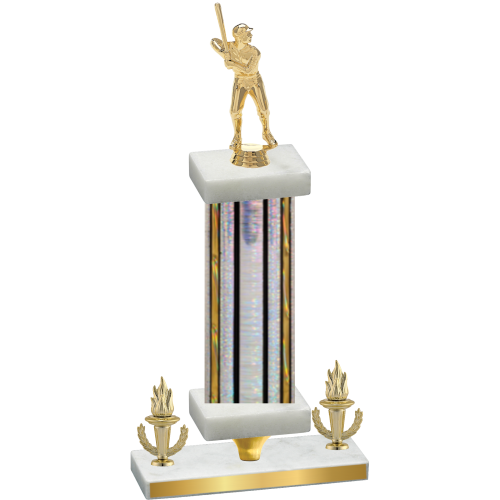 Premium Single Silver Glacier Victory Baseball Trophy