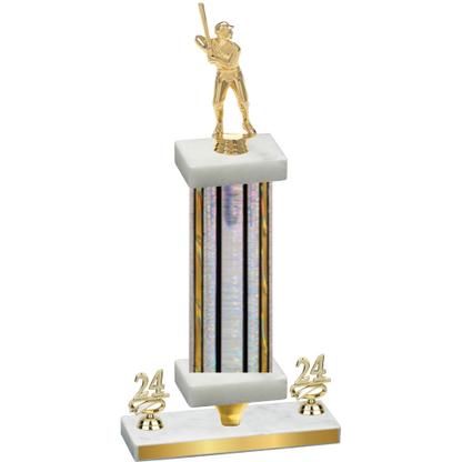 Premium Single Silver Glacier Year Baseball Trophy