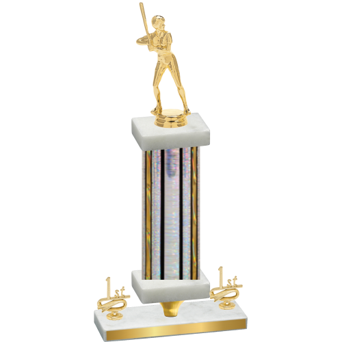 Premium Single Silver Glacier First Place Softball Trophy